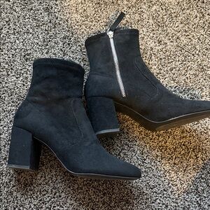 Elegant Black Suede Ankle Booties